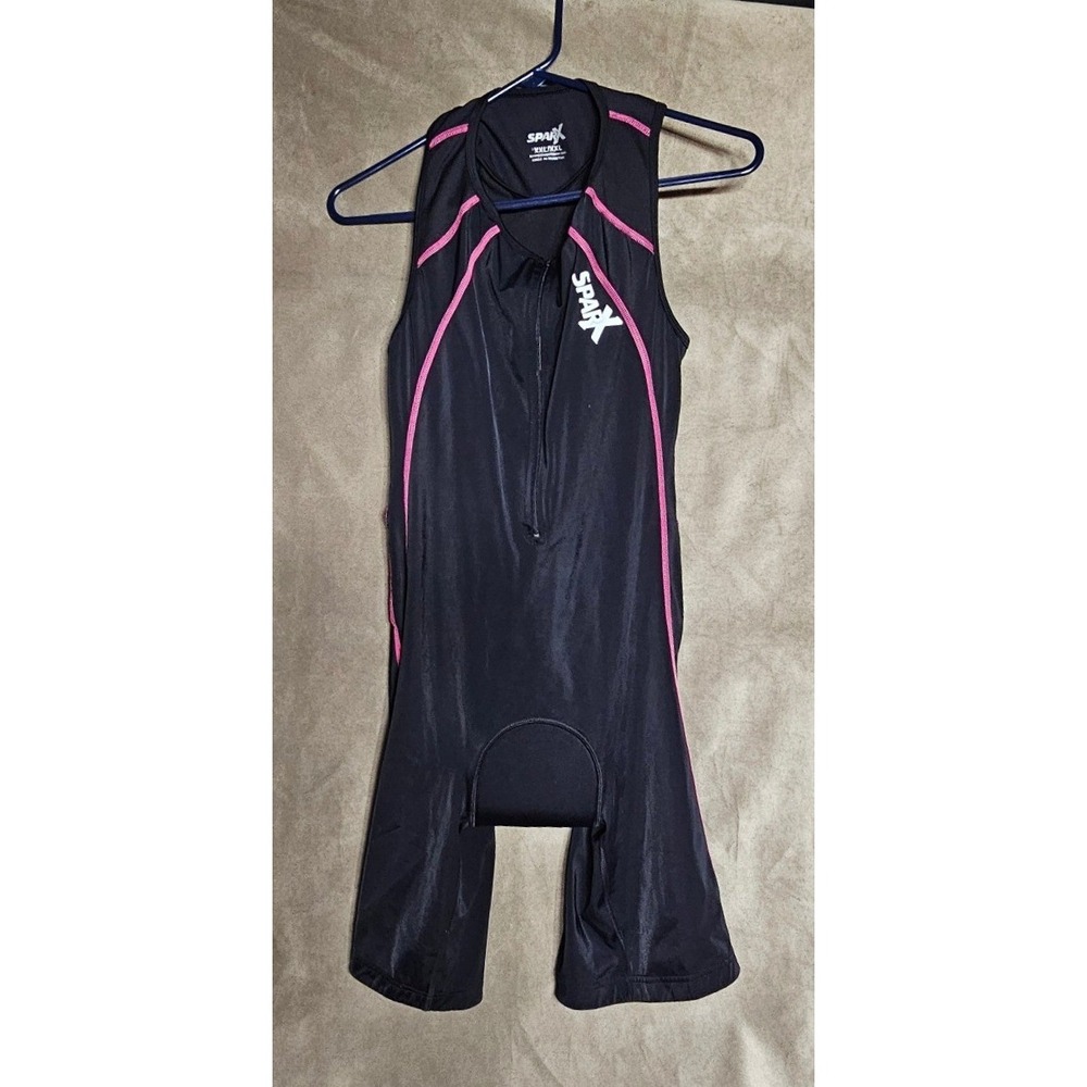 Sparx Womens Triathlon‎ Suit XXL Black Pink Padded Cycling One Piece Sleeveless